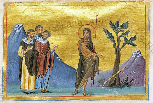 John the Baptist preaches in the wilderness