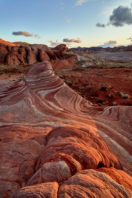Fire Wave Sunset Impression - Valley of Fire, Nevada