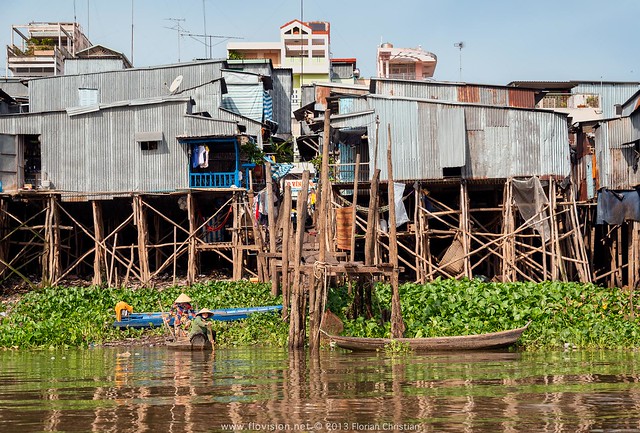 riverfront Chau Doc, along the Mekong, Vietnam.
