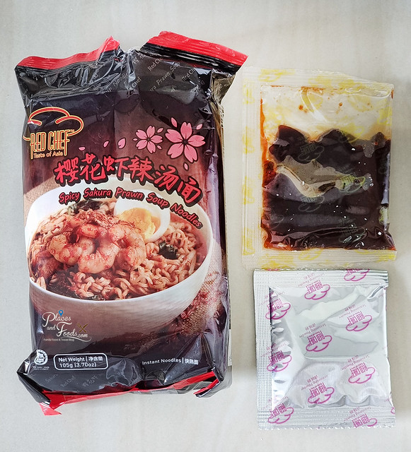 red chef spicy sakura prawn soup noodles ingredients