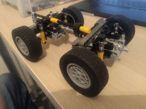 Lego Technic hook lift truck, front two axles | by eastawat