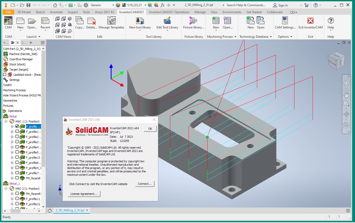 Working with InventorCAM 2021 SP2 HF1 Multilang for Autodesk Inventor 2018-2022 Win64 full