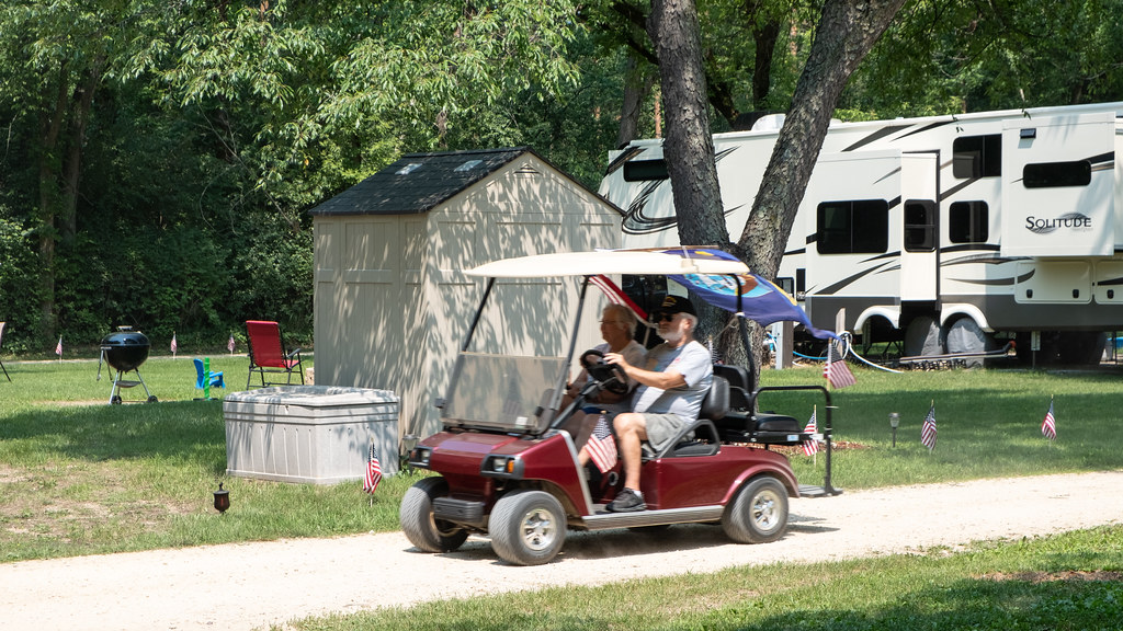 golf carts are used more and more to get around and perfect as campground transportation