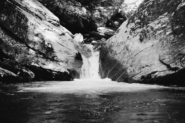 A cascade and swimming hole at Enloe Creek.