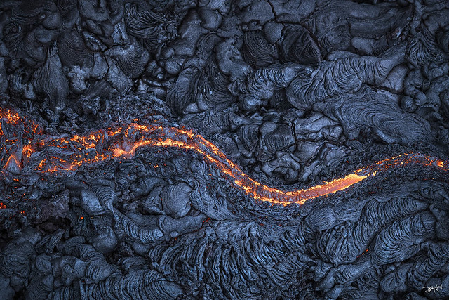 Molten lava river