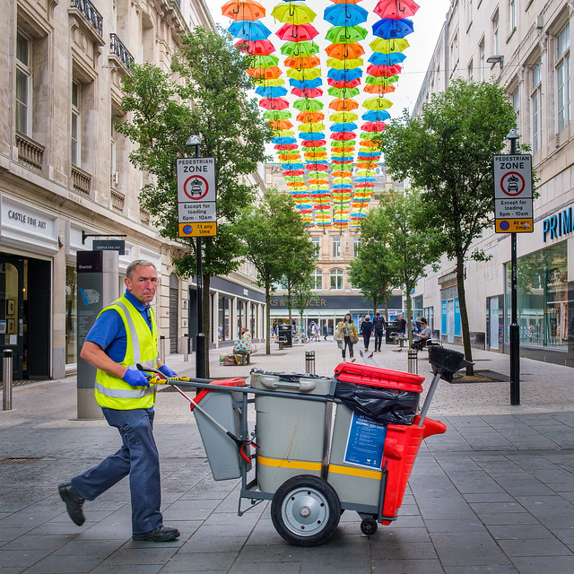 Street cleaner photography.