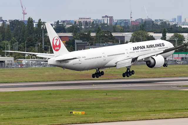 JA742J JAL Japan Airlines B777-300ER London Heathrow Airport