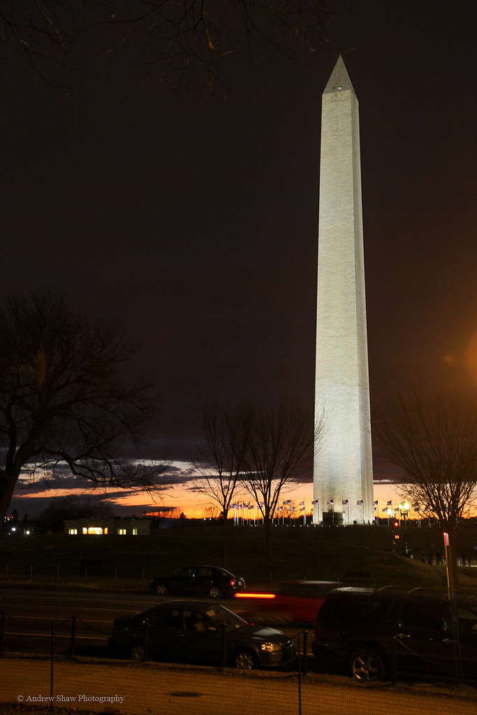 Washington Monument at nightfall