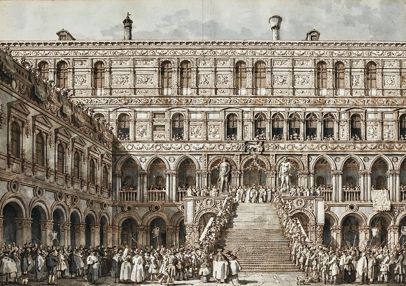 Giovanni Antonio Canal 'Canaletto' (1697-1768) - Coronation of the Doge on the Scala dei Giganti