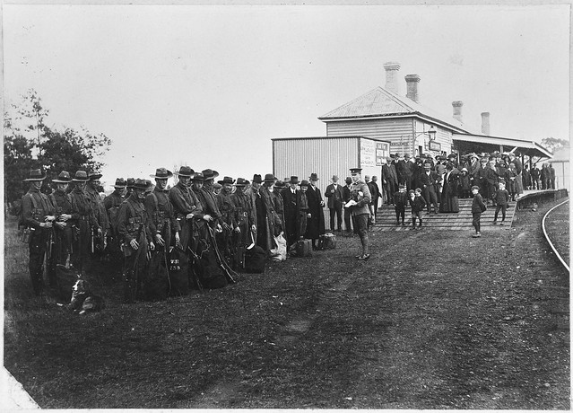 Photograph - Soldiers departing from Westbury Railway Station (1916)