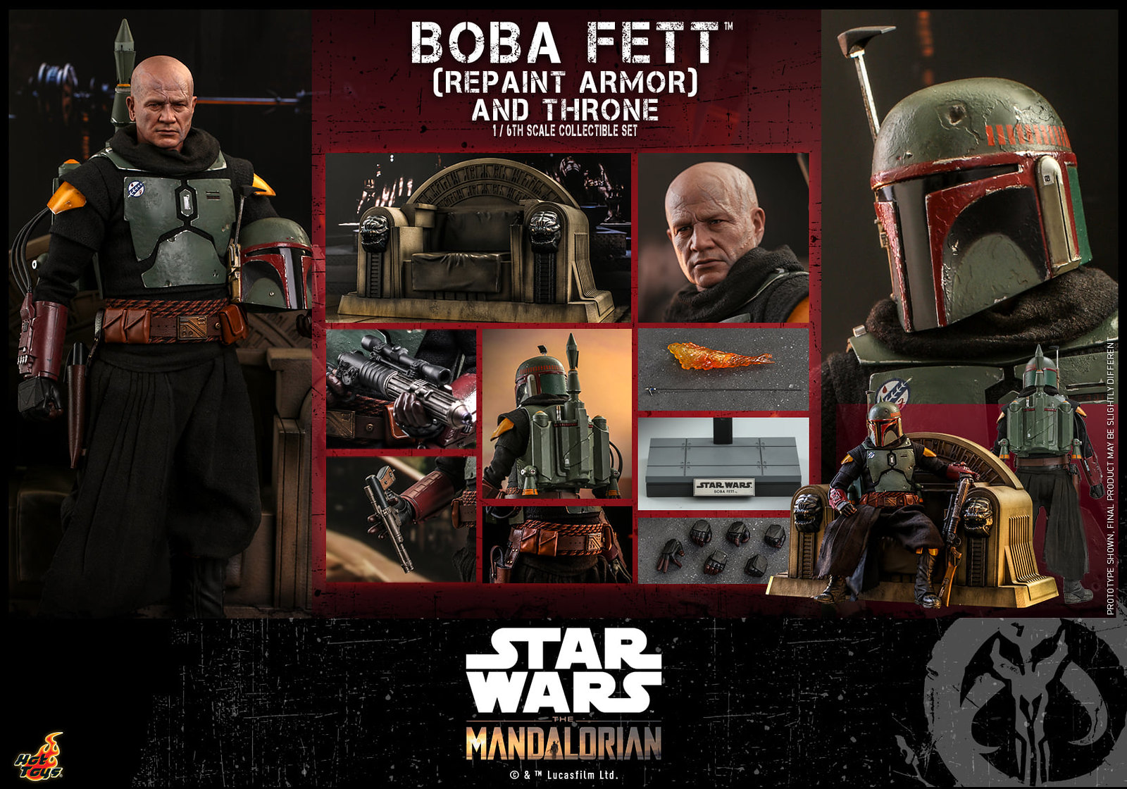 Star Wars: The Mandalorian™ - 1/6th scale Boba Fett™ (Repaint Armor) Collectible figure/ figure and Throne Collectible Set 51310549372_5cceb7670d_h