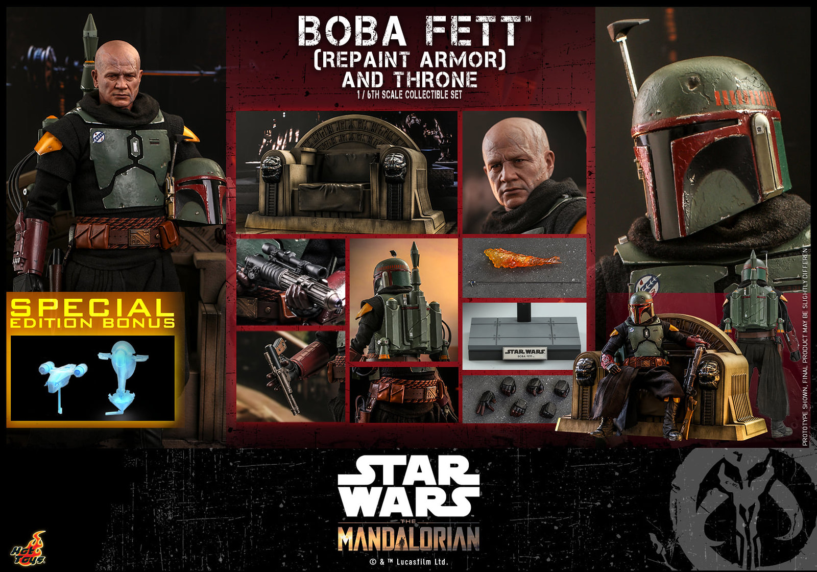 Star Wars: The Mandalorian™ - 1/6th scale Boba Fett™ (Repaint Armor) Collectible figure/ figure and Throne Collectible Set 51312297245_392fd24af8_h