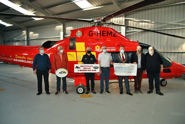 Ballincollig Vintage Motor Club cheque presentation to the Irish Community Rapid Response Air Ambulance - 14th of July 2021