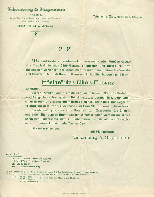 Werbeaktionsblatt 3 der Firma Schomburg & Stegemann