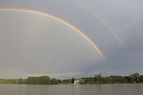 sommer landschaft fluss rhein himmel regenbogen rainbow heaven rhineriver river landscape summer