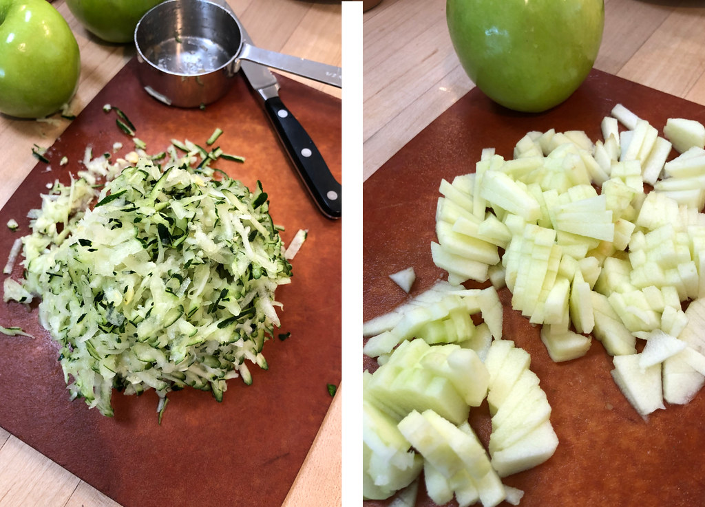 shredded zucchini and apples
