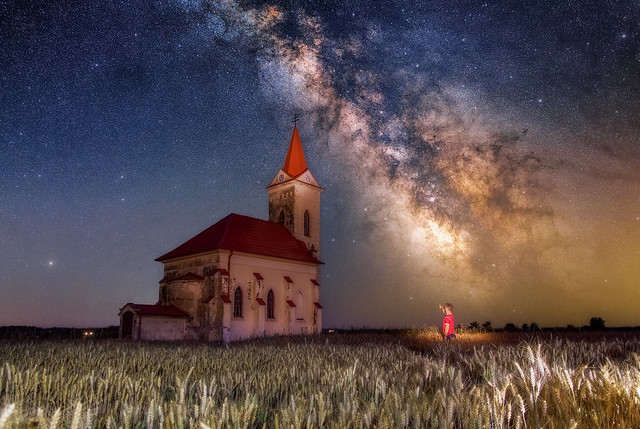 Sibrik Church over the Milky way
