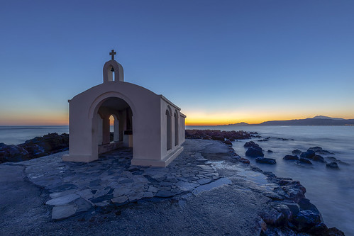 Dawn at the Chapel of St. Nicholas, Georgioupolis, Chania, Crete, Greece