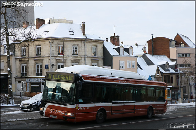 Irisbus Agora S GNV – Setram (Société d'Économie Mixte des TRansports en commun de l'Agglomération Mancelle) n°681