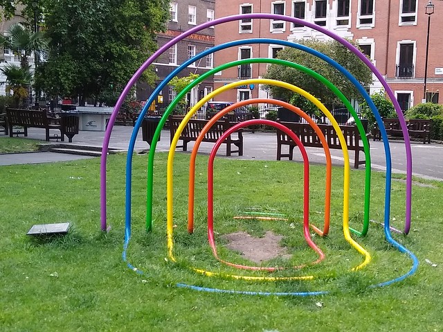 #O HELLO SUNSHINE (2021) by GreyGrey Located in Soho Square as part of PRIDE 2021