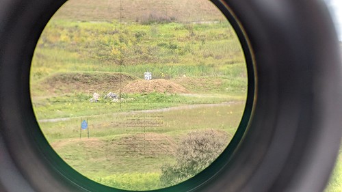 210716-Z-HB296-015 A 300 meter target for sniper marksmanship training as seen through a Leupold spotting scope at Fort Drum, New York on July 16. Seven Soldiers assigned to the New York Army National Guard&#039;s 2nd Battalion, 108th Infantry Regiment spent eight days honing their skills on three different sniper rifles during the unit&#039;s annual training period. (U.S. Army National Guard Photo by Maj. Avery Schneider)