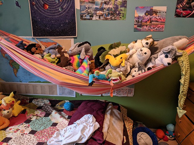 Hammock with all stuffies