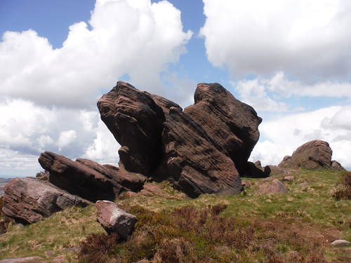 Gritstone Boulder on The Roaches SWC Walk 388 - Upper Hulme to Macclesfield