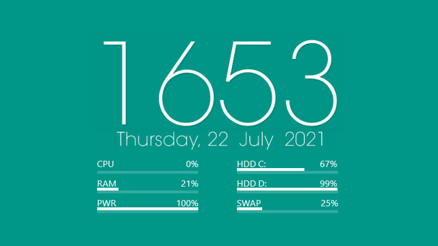 Phenix Rainmeter Clock and System Monitor Skin