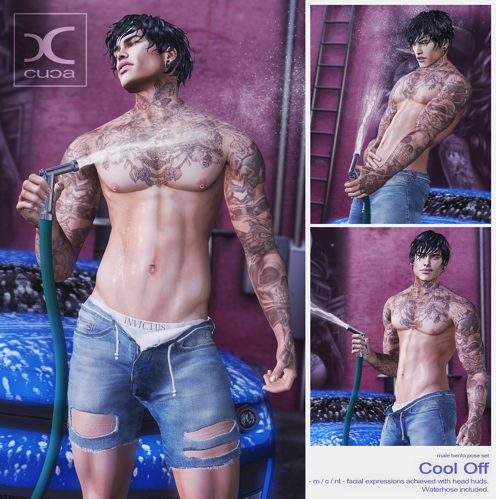 Cool Off Male Pose Set @ Mainstore!