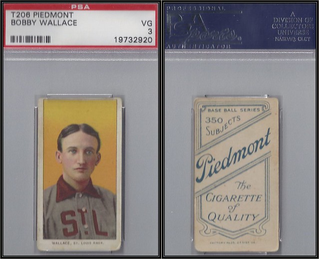 1909-11 / T206 White Border - BOBBY WALLACE - St. Louis Browns (American League) (Shortstop) (Baseball Hall of Fame in 1953) (PSA Certified) (Piedmont 350 - Factory 25 Back) - Tobacco / Cigarette Baseball Card (#487)