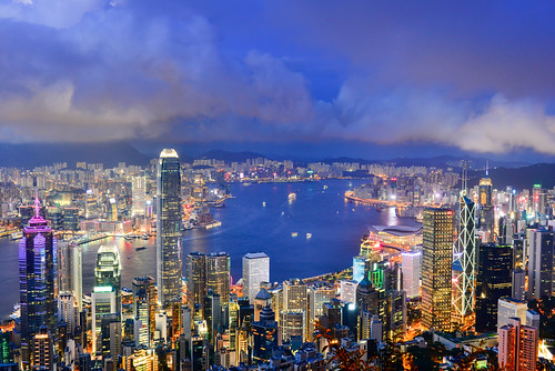 香江風雲(DSC_4707) by nans0410(busy), hongkong outdoors landmark landscape cityscape nightview light thepeak lugardrd building 香港 太平山 城市景觀