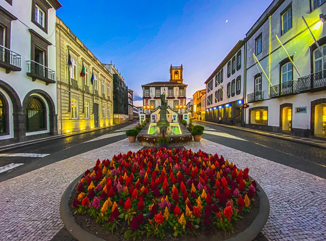the colorful streets of Ponta Delgada