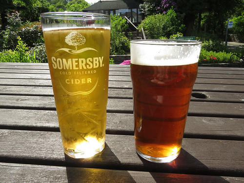 Somersby Cider & a beer at Swallow Falls in Snowdon National Park, Wales