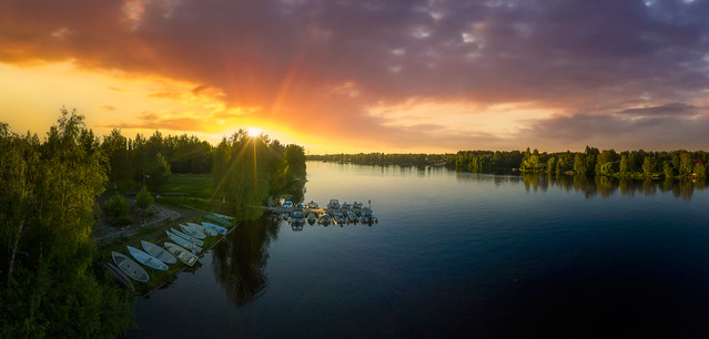 River Oulujoki sunset