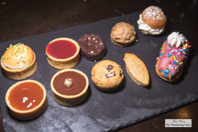 Miniature pastries and cookies