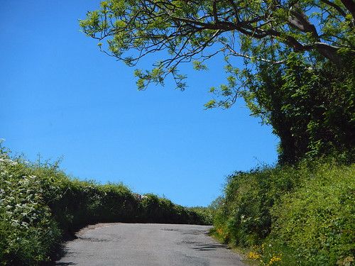 Country road to Llanddona Beach on Anglesey Island, Wales