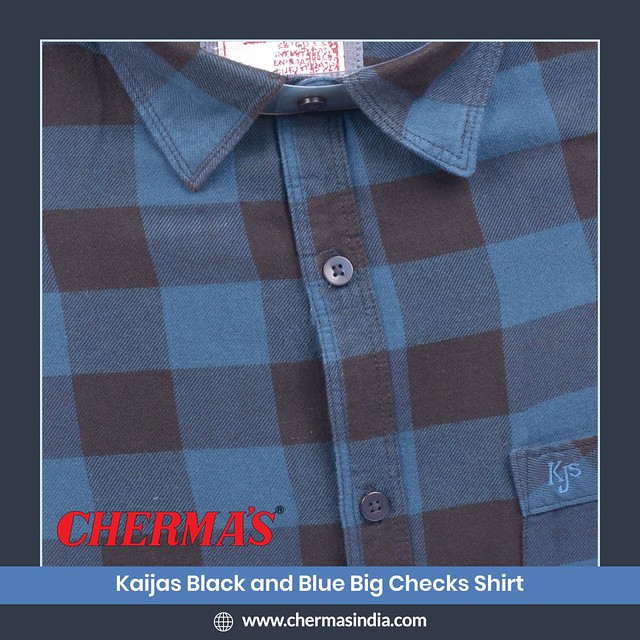 Kaijas Black and Blue Big Checks Shirt