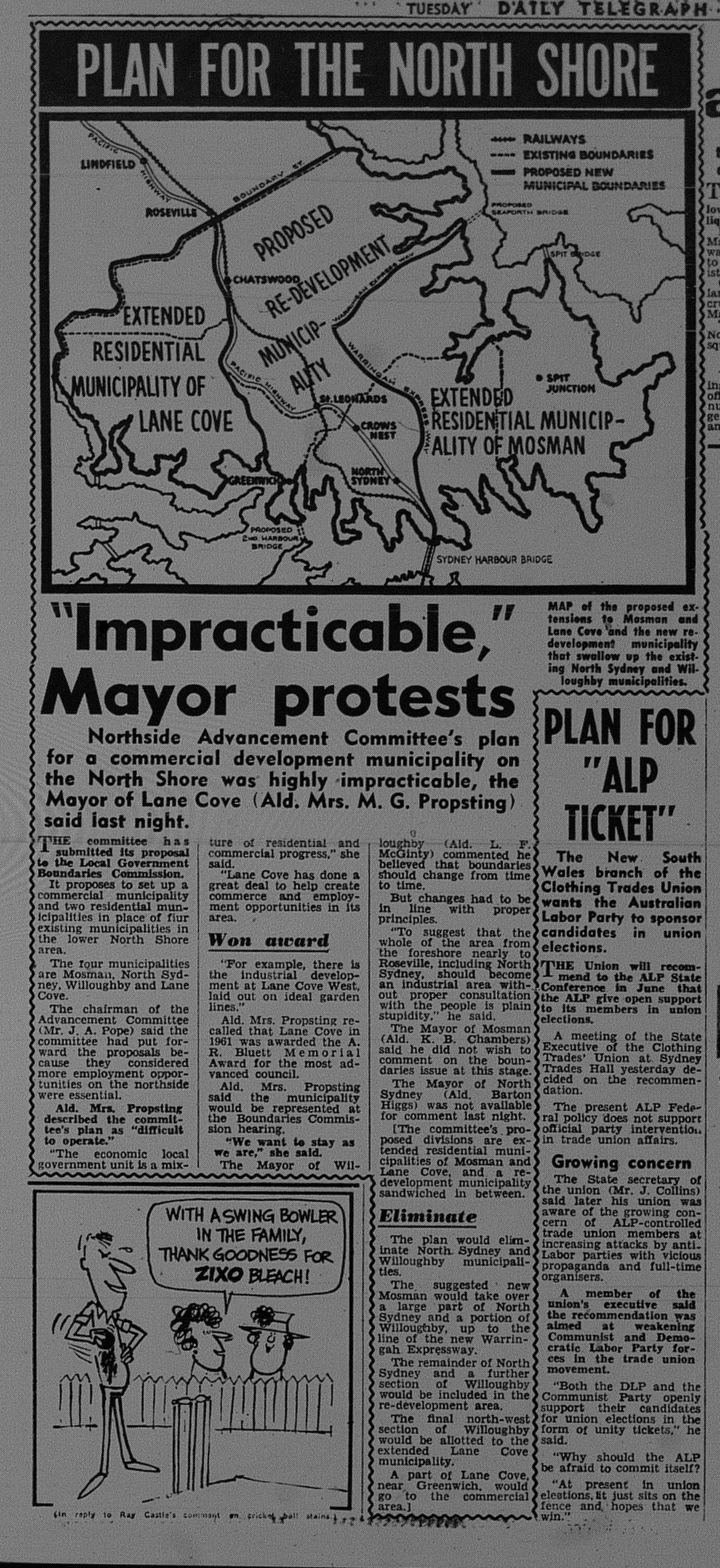 North Shore Council Merger February 4 1964 daily telegraph 7