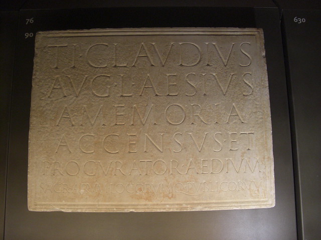 Inscription from the Tomb of Ti. Claudius Aesius