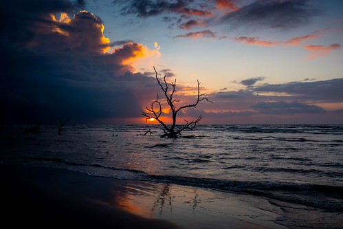Sunrise by E Dragoi, Hunting Island in South Carolina used to have a great beach with fallen trees by the lighthouse. The