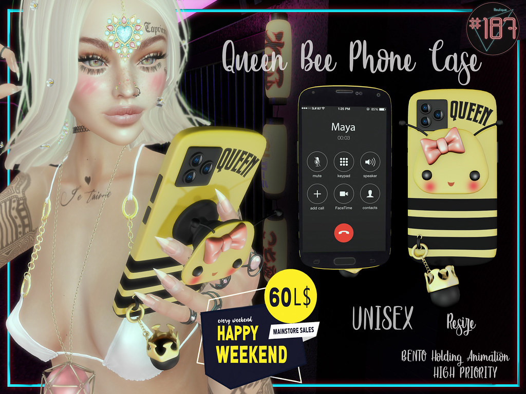 #187# Queen Bee Phone Case @ HAPPY WEEKEND 60 L$