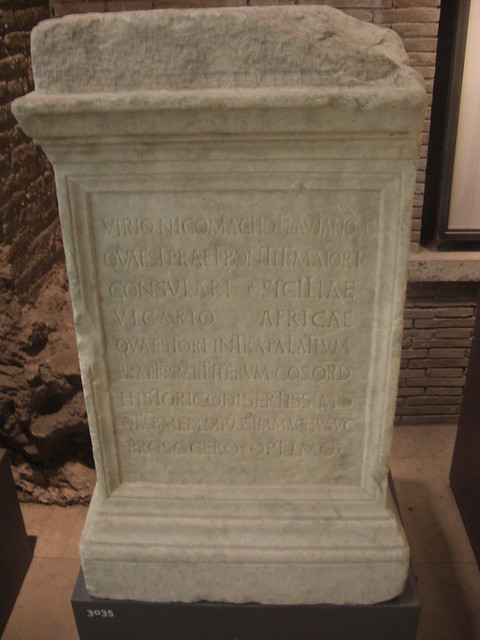 Statue Base dedicated to Virius Nicomachus Flavianus