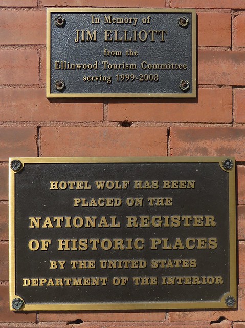 Wolf Hotel National Register Plaque (Ellinwood, Kansas)