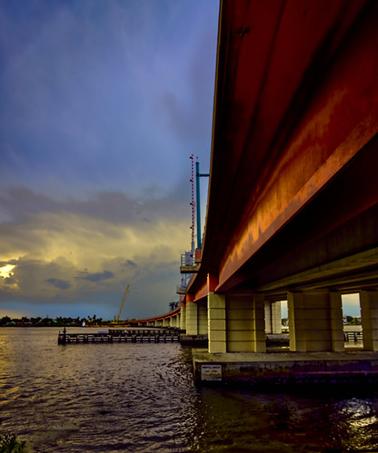 river intercoastal drawbridge a1a clouds dramatic evening coast water dusk sunset sky florida colors perspective samyung12mm vertical summer warmth smyrna new volusia picturesque beautiful sonya6300