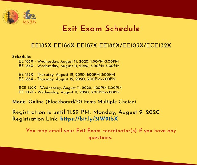 Exit Exam: Exit Exam: EE185X-EE186X-EE187X-EE188X/ EE103X / ECE132X