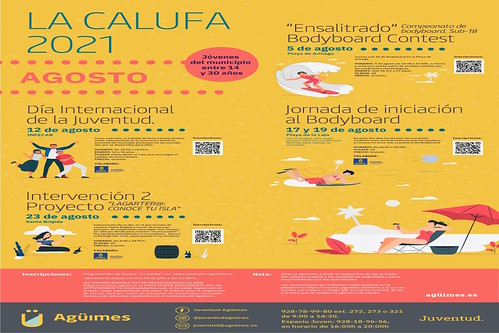 Cartel promocional de la programación de agosto de La Calufa