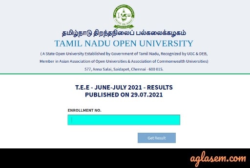 TNOU TEE June-July 2021 Result