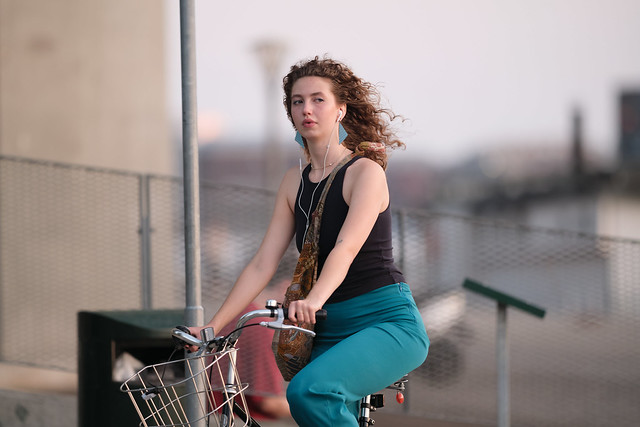 Girl biking