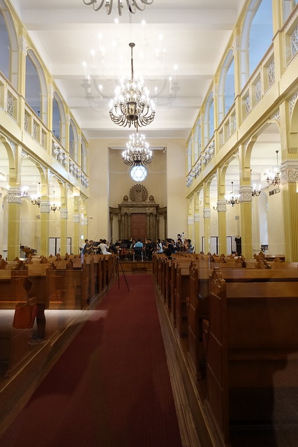 Musicians rehearing in a former synagogue, Harbin
