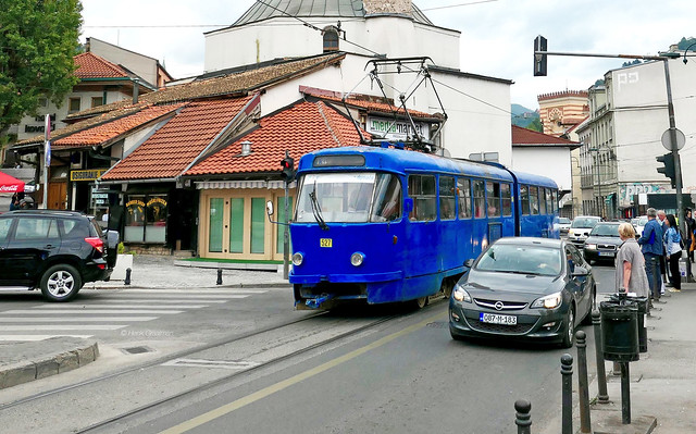 Tram in down town Sarajevo